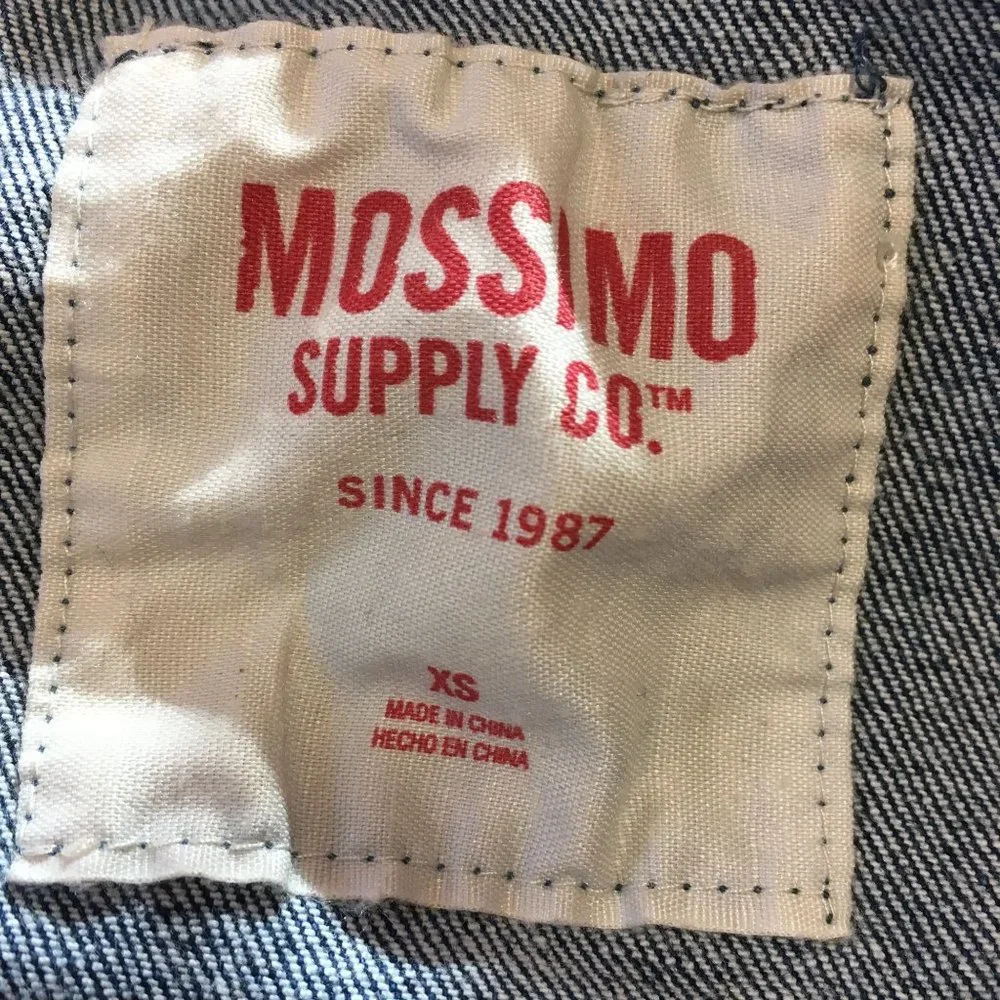 Mossimo Supply Co Cropped Distressed Denim Hooded Jacket - Blue - Size XS